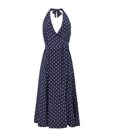 P.a.r.o.s.h Polka Dot Maxi Dress In Blue