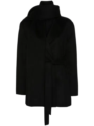 P.a.r.o.s.h Double Belted Jacket In Black