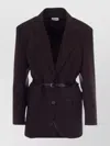 P.a.r.o.s.h Double Breasted Belted Tailoring Jacket Nylon Silk In Brown