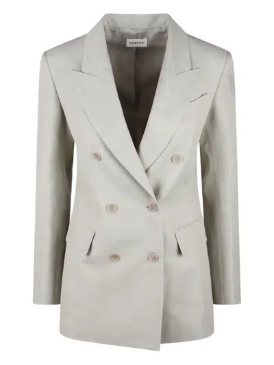 P.a.r.o.s.h Double-breasted Blazer In Neutral
