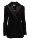 P.a.r.o.s.h Tailored Jacket With Padded Shoulders And Pockets In Black