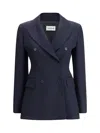 P.a.r.o.s.h P. A.r. O.s. H. Viscose And Linen Double-breasted Jacket In Blu