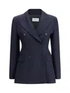 P.a.r.o.s.h P. A.r. O.s. H. Viscose And Linen Double-breasted Jacket In Blu