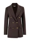 P.a.r.o.s.h Double-breasted Blazer Gold-tone Buttons In Brown
