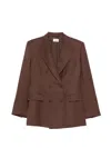 P.a.r.o.s.h Double-breasted Blazer In Brown