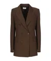 P.a.r.o.s.h Double Breasted Blazer Structured Shoulders In Brown
