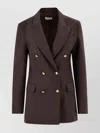 P.a.r.o.s.h Double-breasted Blazer Gold-tone Buttons In Brown