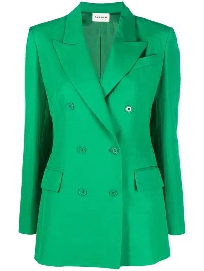 P.a.r.o.s.h Double-breasted Button Blazer In Grün
