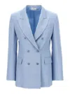 P.a.r.o.s.h Parosh Raisa24 Linen Blazer In Pastel Blue In Light Blue