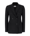 P.a.r.o.s.h Black Double-breasted Jacket With Peak Revers In Fabric Woman In Black