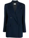 P.a.r.o.s.h Double-breasted Button Blazer In 蓝色