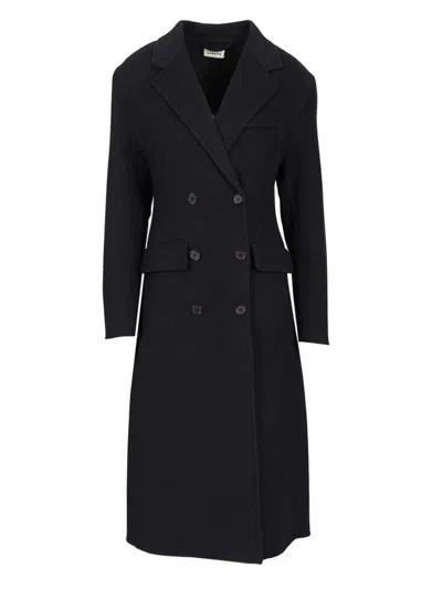 P.a.r.o.s.h Double-breasted Coat Coats Blue In Black