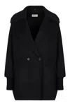 P.a.r.o.s.h Parosh Double-breasted Coat In Wool In Black