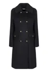 P.a.r.o.s.h Double-breasted Coat In Wool In Black