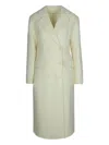 P.a.r.o.s.h Butter Double-breasted Coat In White