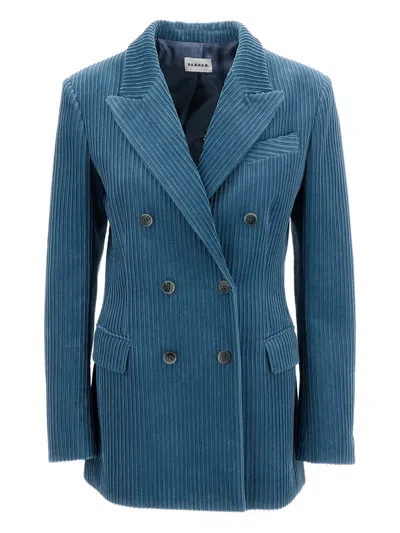 P.A.R.O.S.H DOUBLE-BREASTED CORDUROY BLAZER