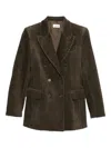 P.a.r.o.s.h Parosh Double Breasted Courduroy Jacket In Green