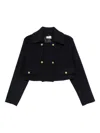 P.a.r.o.s.h Double-breasted Cropped Jacket In Black