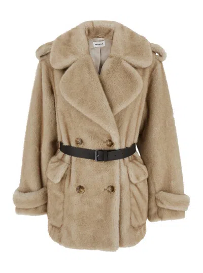 P.A.R.O.S.H DOUBLE BREASTED ECO FUR JACKET