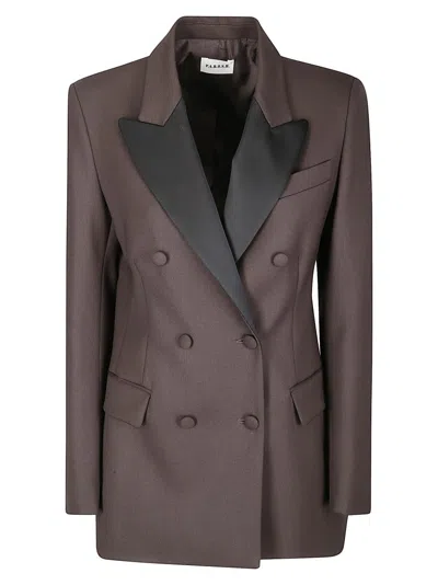 P.A.R.O.S.H DOUBLE-BREASTED GABARDINE OVER JACKET WITH SATIN COLLAR