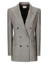 P.a.r.o.s.h Double-breasted Jacket In Beige Fantasy