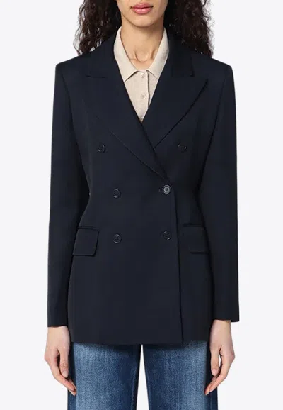 P.a.r.o.s.h Double-breasted Jacket In Linen-blend