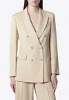 P.a.r.o.s.h . Double-breasted Corduroy Tailored Blazer In Gold