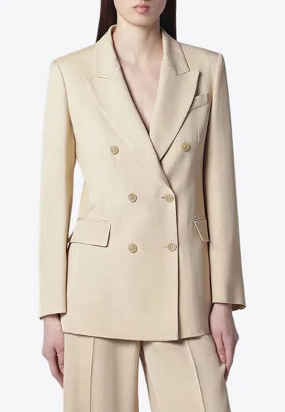 P.a.r.o.s.h . Double-breasted Corduroy Tailored Blazer In Neutral
