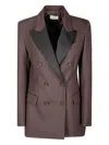P.a.r.o.s.h Double-breasted Gabardine Over Jacket With Satin Collar In Brown