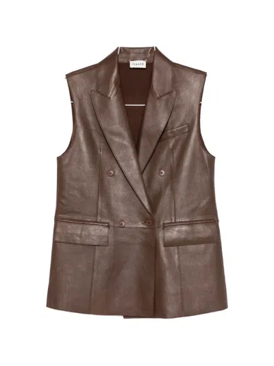 P.a.r.o.s.h Double-breasted Pocket Gilet In Brown