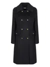 P.a.r.o.s.h Double-breasted Removable-collar Coat In Black