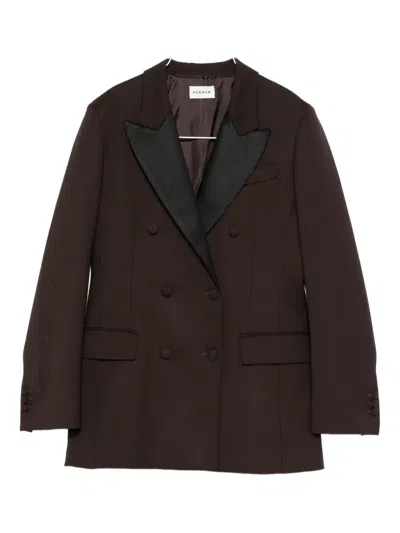 P.a.r.o.s.h Double-breasted Satin-lapel Blazer In Brown