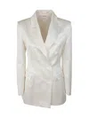 P.a.r.o.s.h P. A.r. O.s. H. Double Breasted Satin,viscose And Linen Jacket