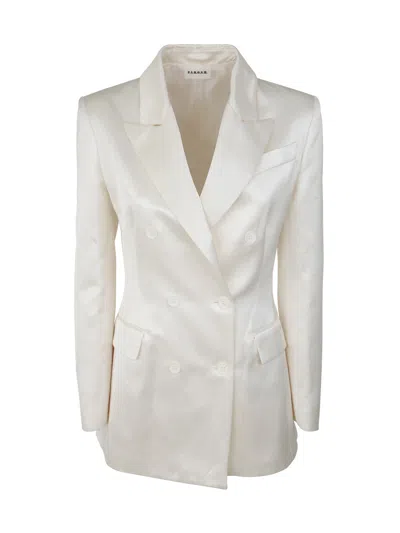 P.A.R.O.S.H PAROSH DOUBLE BREASTED SATIN,VISCOSE AND LINEN JACKET