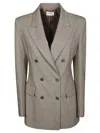 P.a.r.o.s.h Parosh Double-breasted Tailored Blazer With Sharp Lapels In Brown