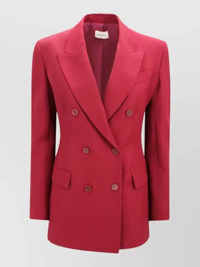 P.a.r.o.s.h Double Breasted Tailored Jacket Peak Lapels In Red