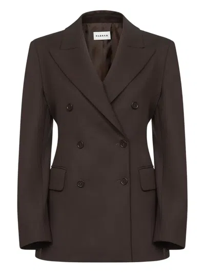 P.a.r.o.s.h Double-breasted Wool Blazer In Brown