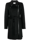 P.a.r.o.s.h Leak Off-center Zip-up Wool Coat In Black