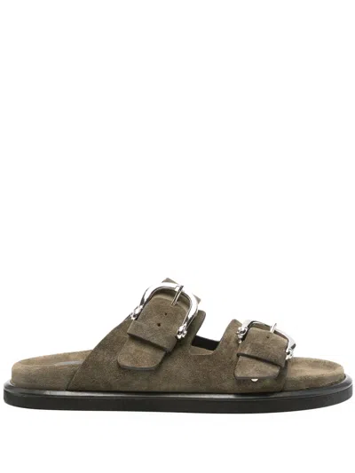 P.a.r.o.s.h Double-buckle Leather Sandals