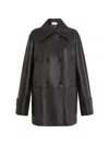 P.a.r.o.s.h Double-breasted Leather Jacket In Black