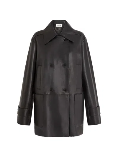 P.a.r.o.s.h Double-breasted Leather Jacket In Black