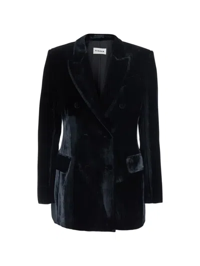 P.a.r.o.s.h Double-breasted Long-sleeve Blazer In Black