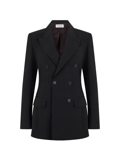 P.a.r.o.s.h Double-breasted Peak-lapel Blazer In Black