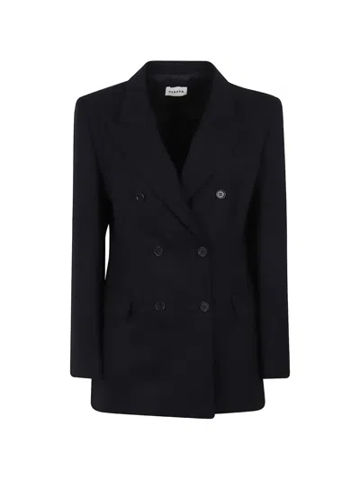 P.a.r.o.s.h Double-breasted Peak-lapel Jacket In Blue