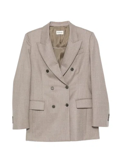 P.a.r.o.s.h Double-breasted Peak-lapels Jacket In Neutral