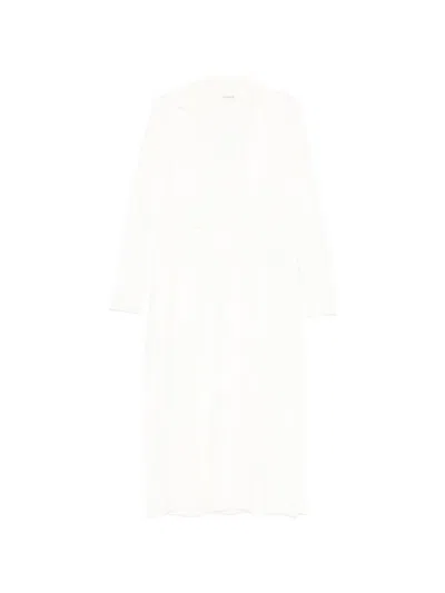 P.a.r.o.s.h Double-breasted Side-slit Coat In White