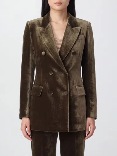 P.a.r.o.s.h Parosh Double-breasted Silk And Viscose Velvet Blazer P. A.r. O.s. H. In Brown