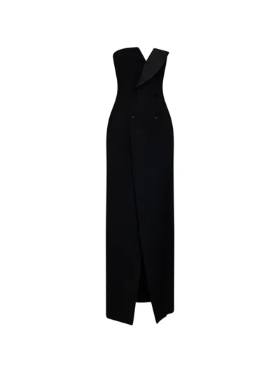 P.a.r.o.s.h Double-breasted Strapless Maxi Dress In 블랙