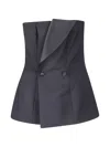 P.a.r.o.s.h Double-breasted Strapless Top In Black