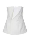 P.a.r.o.s.h Double-breasted Strapless Top In White